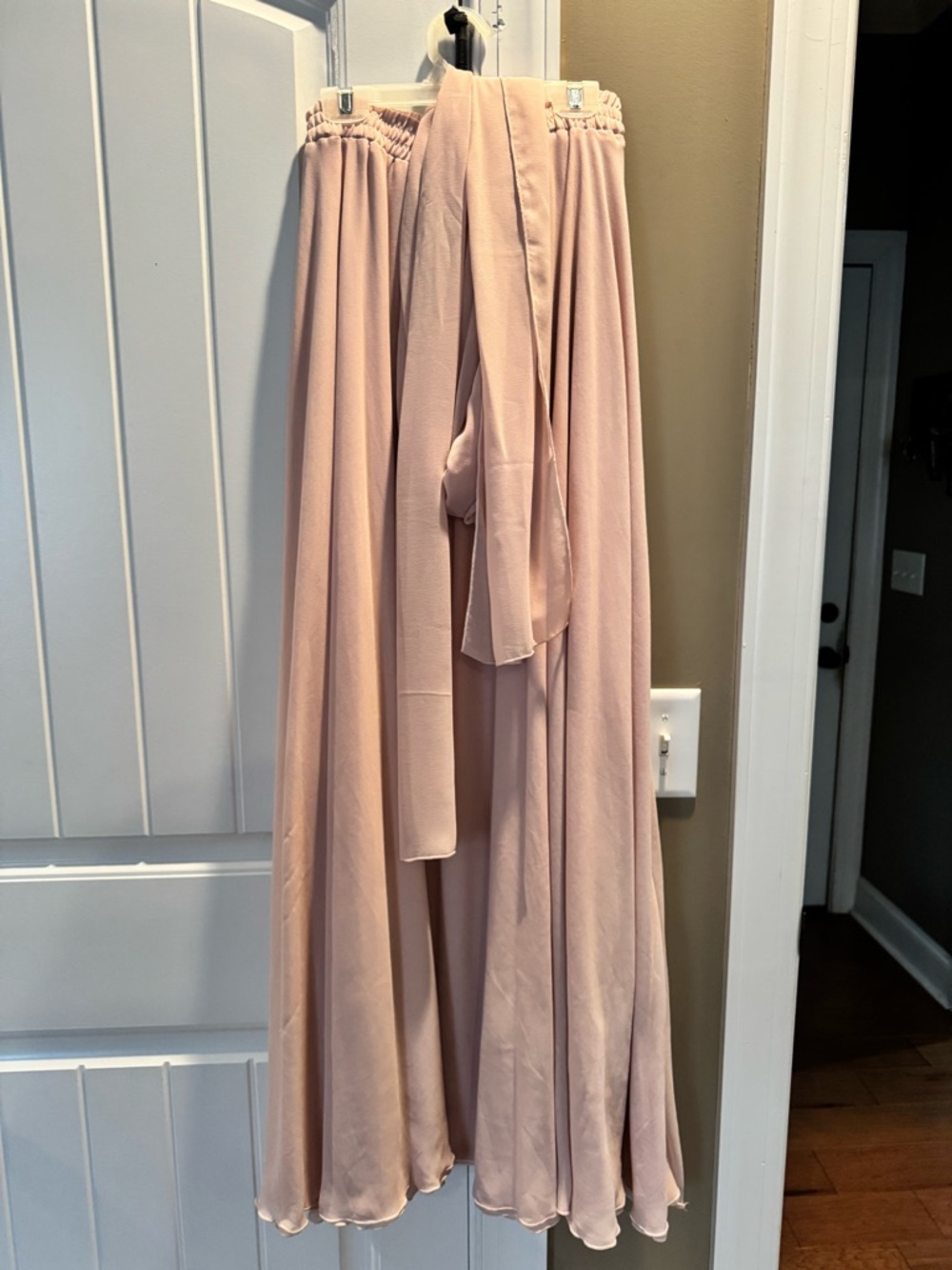 Blush Pink Maxi Skirt with Soft Gathered Waist maternity